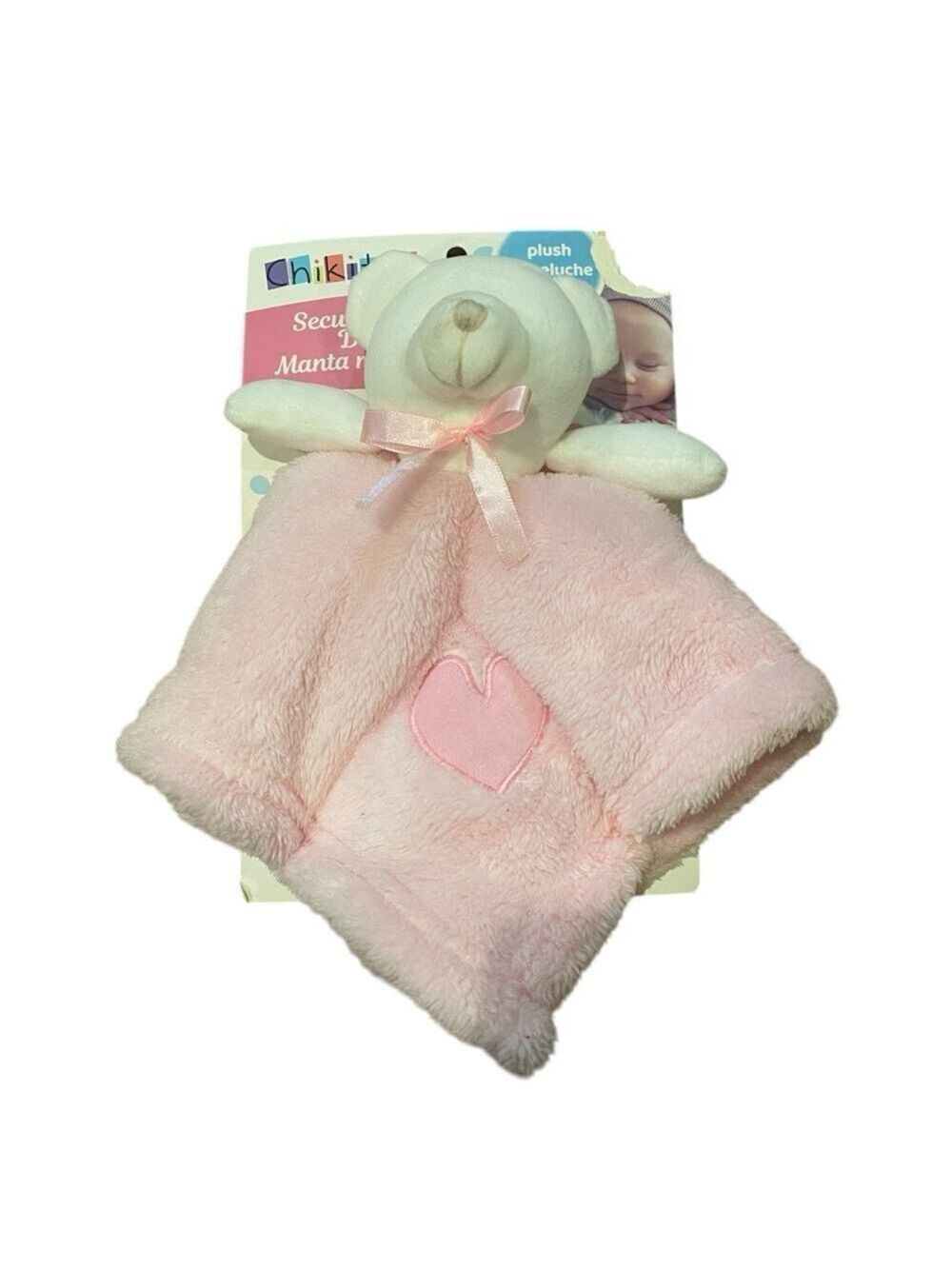 Chikitoe Lovey Teddy Bear Pink Heart Security Blanket Baby Girl Soft Cuddle Toy